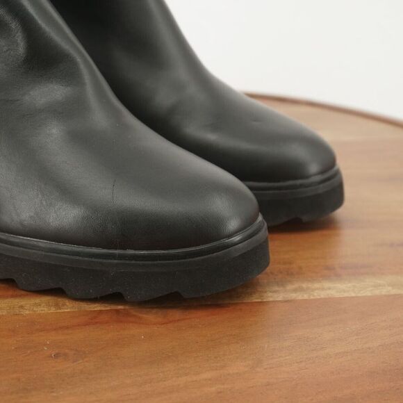 Dolce Vita Womens Martey Boots Booties Chunky Block Heel Black Leather Zip 9.5 - Picture 2 of 9